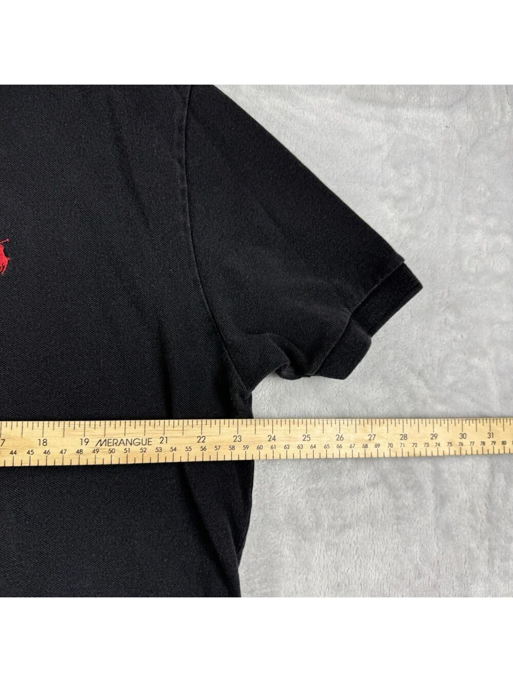 Polo Ralph Lauren Polo Shirt Black Red Pony Cotton MenL Classic Fit Preppy Retro